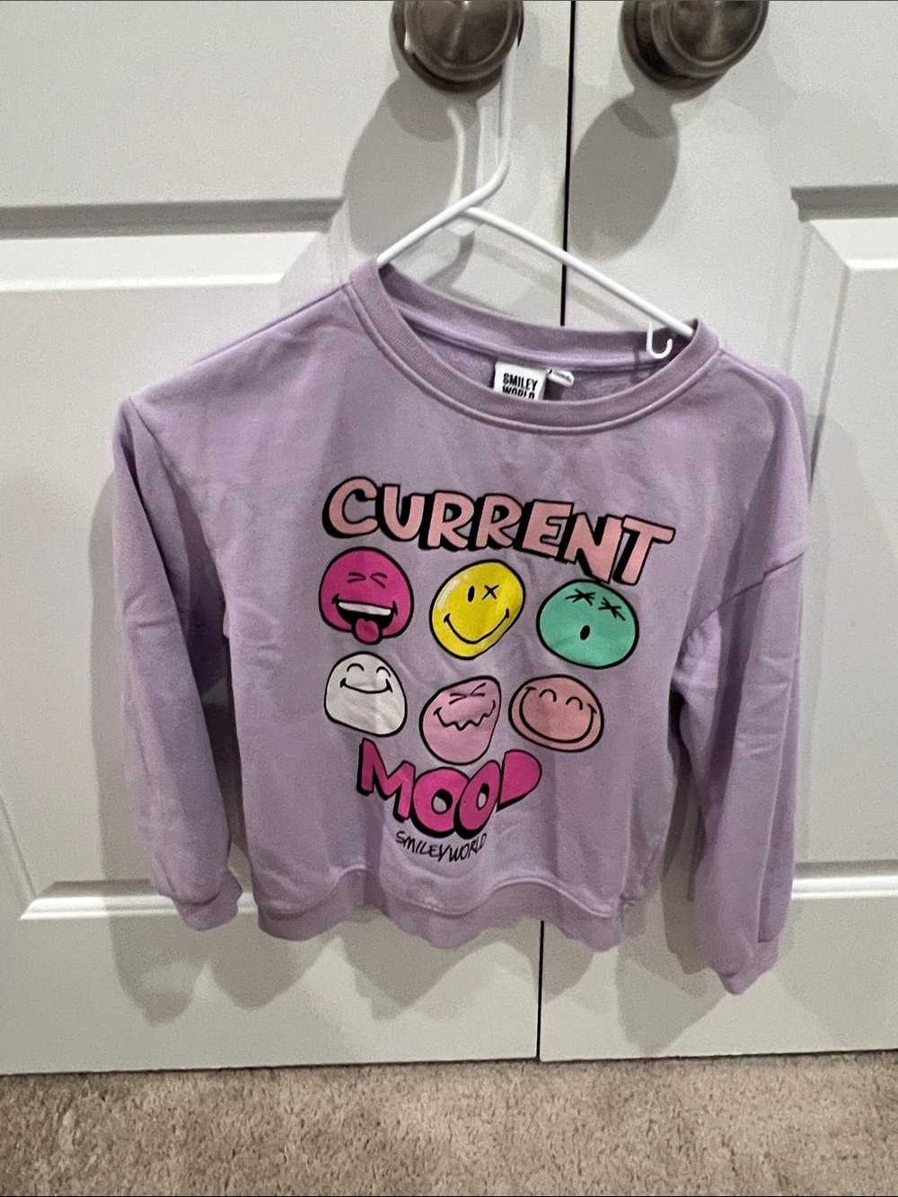 SmileyWorld Kids Lavender 'Current Mood' Long-Sleeve Graphic Tee
